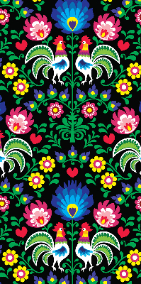 Rolgordijn voor het raam Kleurrijke hanen