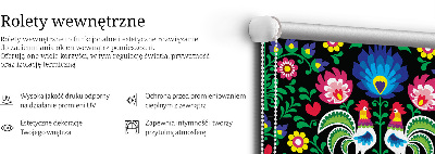 Rolgordijn voor het raam Kleurrijke hanen