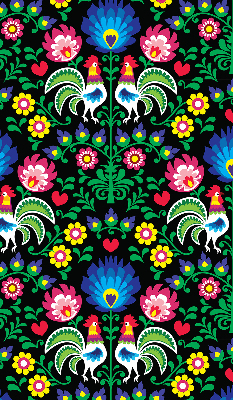 Rolgordijn voor het raam Kleurrijke hanen