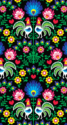 Rolgordijn voor het raam Kleurrijke hanen