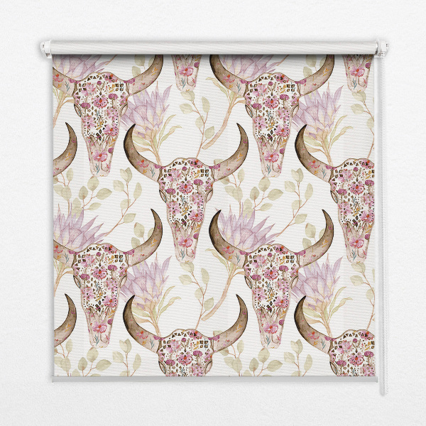 Rolgordijn verduisterend Kleurrijke buffelkoppen