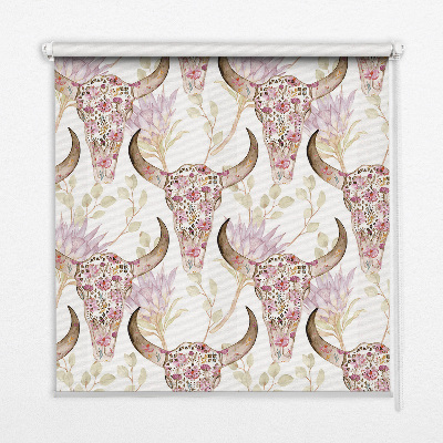 Rolgordijn verduisterend Kleurrijke buffelkoppen