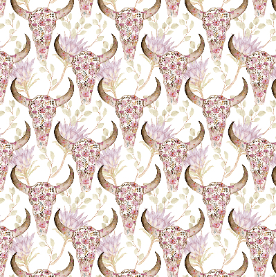 Rolgordijn verduisterend Kleurrijke buffelkoppen