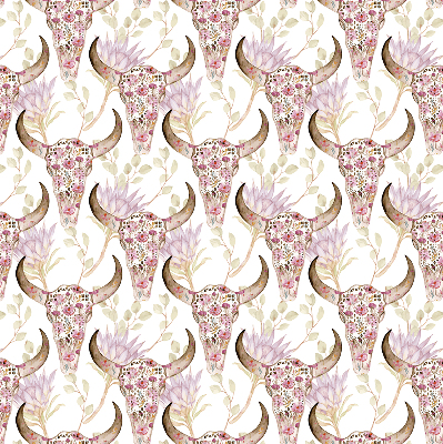 Rolgordijn verduisterend Kleurrijke buffelkoppen