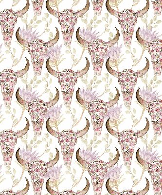 Rolgordijn verduisterend Kleurrijke buffelkoppen