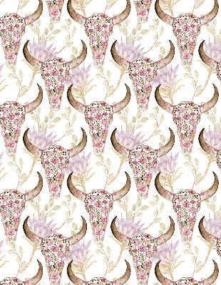 Rolgordijn verduisterend Kleurrijke buffelkoppen