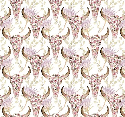 Rolgordijn verduisterend Kleurrijke buffelkoppen