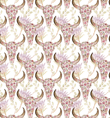 Rolgordijn verduisterend Kleurrijke buffelkoppen