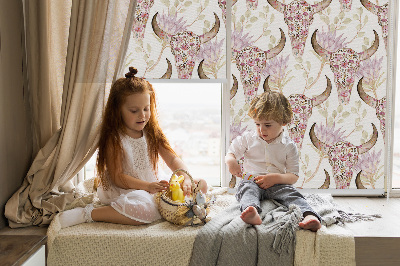 Rolgordijn verduisterend Kleurrijke buffelkoppen