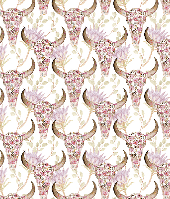 Rolgordijn verduisterend Kleurrijke buffelkoppen