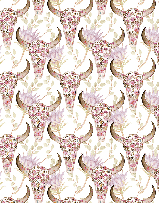 Rolgordijn verduisterend Kleurrijke buffelkoppen