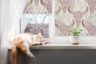 Rolgordijn verduisterend Kleurrijke buffelkoppen