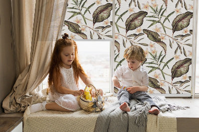 Rolgordijn voor het raam Bloemen met stengels