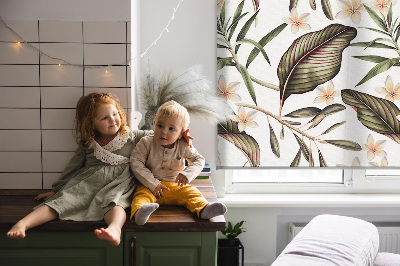 Rolgordijn voor het raam Bloemen met stengels