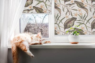 Rolgordijn voor het raam Bloemen met stengels