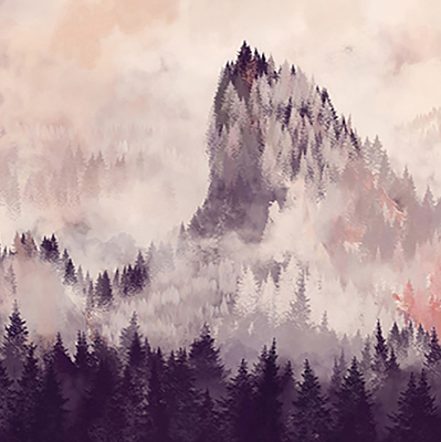 Rolgordijn verduisterend Geschilderde bergen