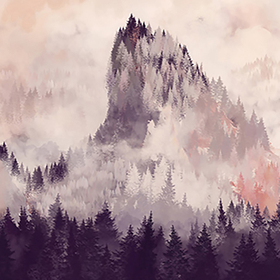 Rolgordijn verduisterend Geschilderde bergen