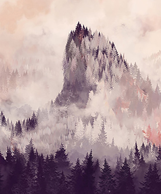 Rolgordijn verduisterend Geschilderde bergen