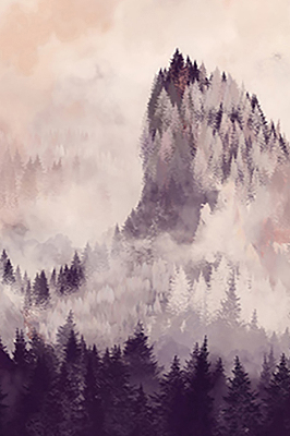 Rolgordijn verduisterend Geschilderde bergen