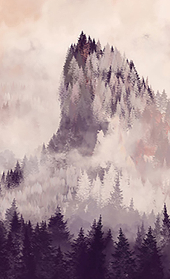 Rolgordijn verduisterend Geschilderde bergen