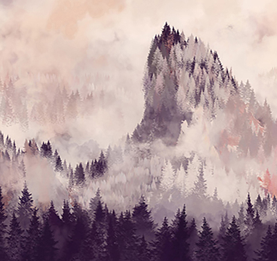 Rolgordijn verduisterend Geschilderde bergen