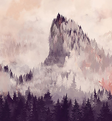 Rolgordijn verduisterend Geschilderde bergen