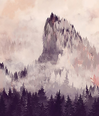 Rolgordijn verduisterend Geschilderde bergen