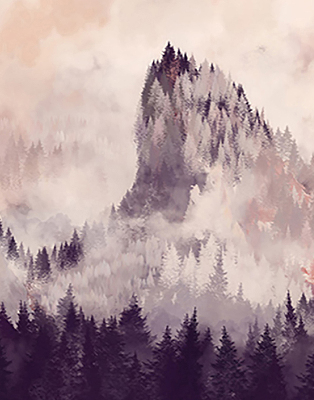 Rolgordijn verduisterend Geschilderde bergen