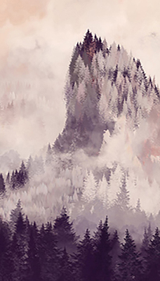 Rolgordijn verduisterend Geschilderde bergen