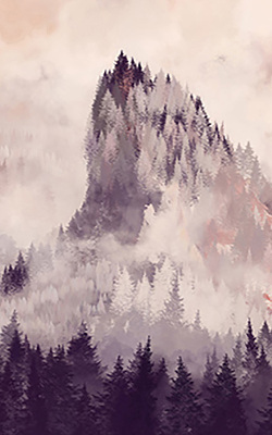 Rolgordijn verduisterend Geschilderde bergen