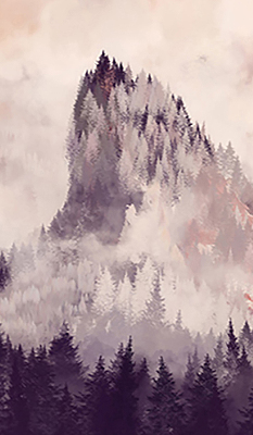 Rolgordijn verduisterend Geschilderde bergen