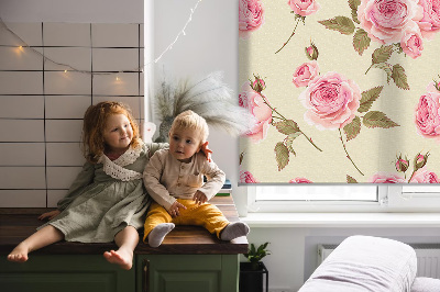 Rolgordijn voor het raam Rozen