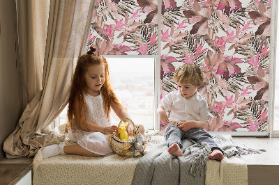 Rolgordijn verduisterend Roze bloemen