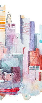 Rolgordijn voor het raam Kleurrijke stad