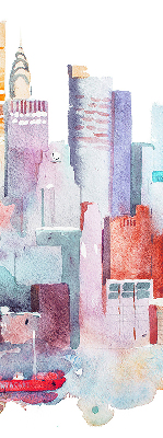 Rolgordijn voor het raam Kleurrijke stad