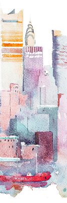 Rolgordijn voor het raam Kleurrijke stad