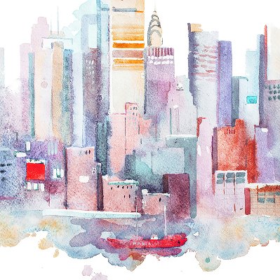 Rolgordijn voor het raam Kleurrijke stad