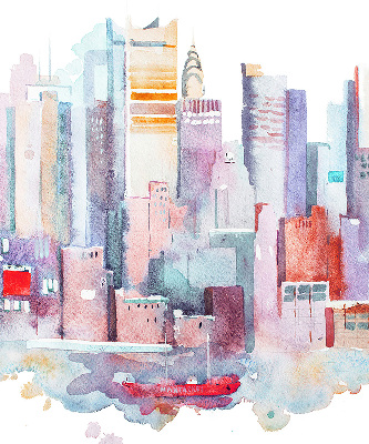 Rolgordijn voor het raam Kleurrijke stad