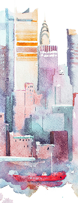 Rolgordijn voor het raam Kleurrijke stad