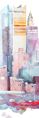 Rolgordijn voor het raam Kleurrijke stad