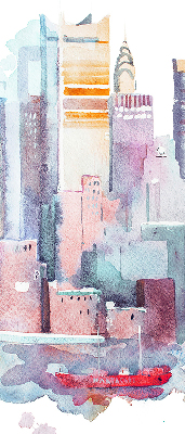 Rolgordijn voor het raam Kleurrijke stad