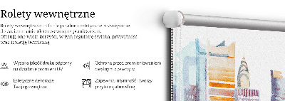 Rolgordijn voor het raam Kleurrijke stad