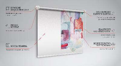 Rolgordijn voor het raam Kleurrijke stad