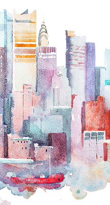 Rolgordijn voor het raam Kleurrijke stad