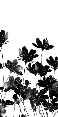 Rolgordijn verduisterend Zwarte bloemen