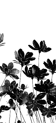 Rolgordijn verduisterend Zwarte bloemen