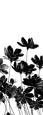 Rolgordijn verduisterend Zwarte bloemen