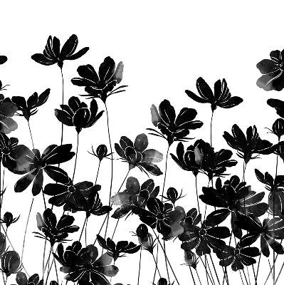 Rolgordijn verduisterend Zwarte bloemen