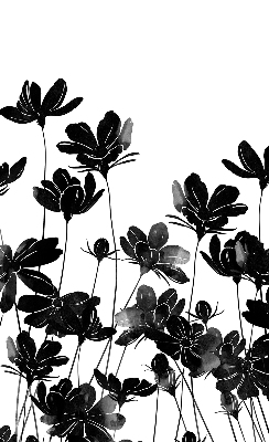 Rolgordijn verduisterend Zwarte bloemen