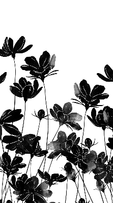 Rolgordijn verduisterend Zwarte bloemen